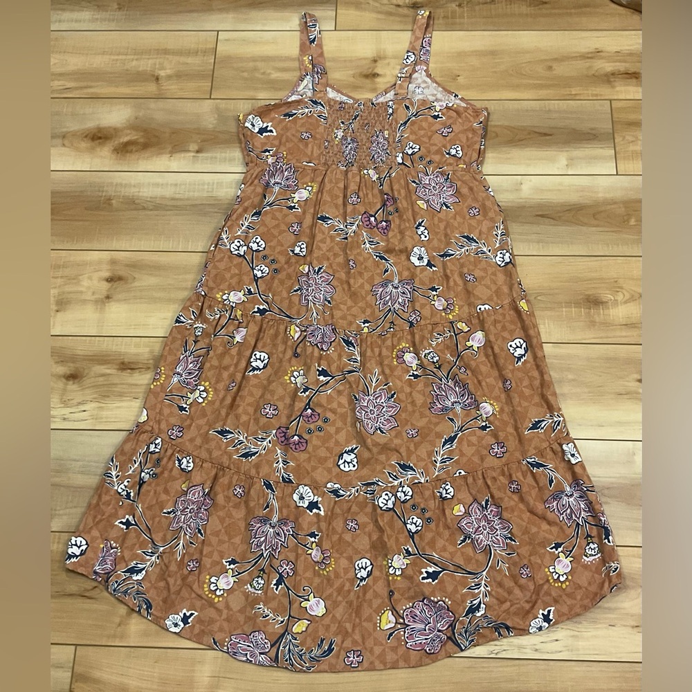 Sonoma Goods For Life Floral Print Linen Blend Sleeveless High-Low Dress Size 1X - Picture 7 of 13